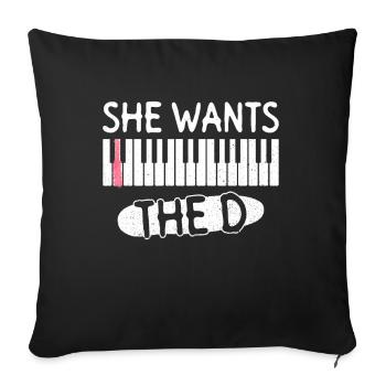 She Wants The D - Pianiste Pianiste - Housse de coussin décorative 45 x 45 cm - noir - Devant