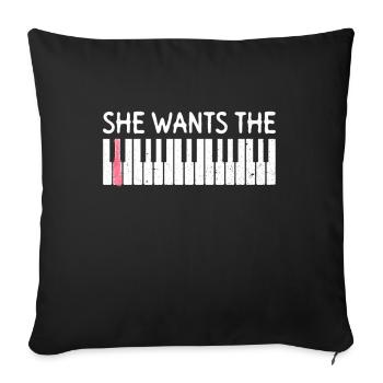 She Wants The D - Pianiste Pianiste - Housse de coussin décorative 45 x 45 cm - noir - Devant