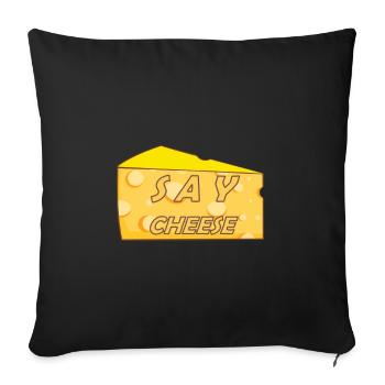 Say cheese Cheese Funny Photo Photo - Sofa pillowcase 17,3'' x 17,3'' (45 x 45 cm) - black - Front