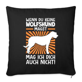Irischer Wolfshund nicht mögen Irish Wolfhound - Sofakissenbezug 45 x 45 cm - Schwarz - Vorne