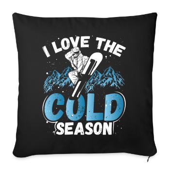 Snowboarding I Love The Cold Season Snowboarder - Sofa pillowcase 17,3'' x 17,3'' (45 x 45 cm) - black - Front