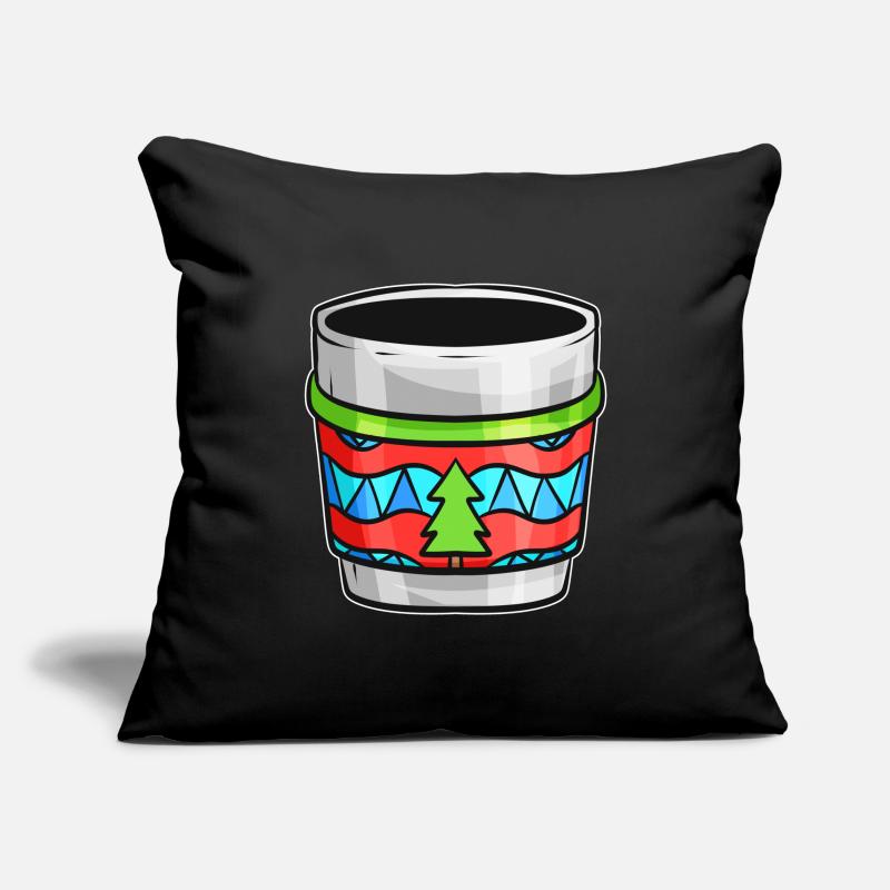 Bécher d’automne avec pull moche pour Noël Housse de coussin décorative 45 x 45 cm
