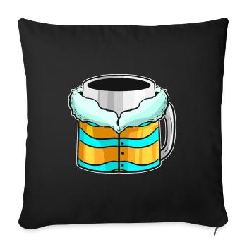 Bécher d’automne avec veste d’hiver pour Noël - Housse de coussin décorative 45 x 45 cm - noir - Devant