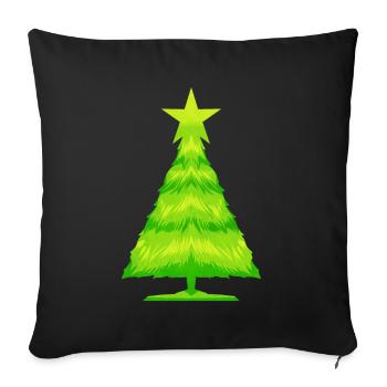 Green Balm Fir Or White Spruce As Christmas Tree - Sofa pillowcase 17,3'' x 17,3'' (45 x 45 cm) - black - Front