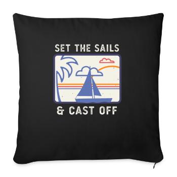 Segelboot Segel Kapitän Retro Segler - Sofakissenbezug 45 x 45 cm - Schwarz - Vorne