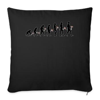 Amanita Muscaria Evolution Fly Agaric - Sofa pillowcase 17,3'' x 17,3'' (45 x 45 cm) - black - Front