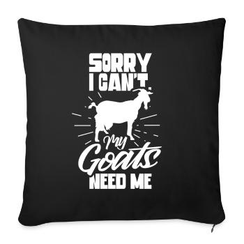 Malheureusement, mes chèvres n’ont pas besoin de moi animal - Housse de coussin décorative 45 x 45 cm - noir - Devant