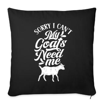 Malheureusement, mes chèvres n’ont pas besoin de moi animal - Housse de coussin décorative 45 x 45 cm - noir - Devant