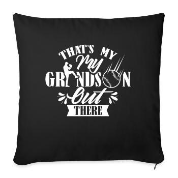 This is my grandson out there playing baseball - Sofa pillowcase 17,3'' x 17,3'' (45 x 45 cm) - black - Front
