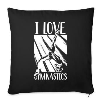 J’aime la gymnastique la gymnastique la gymnaste - Housse de coussin décorative 45 x 45 cm - noir - Devant