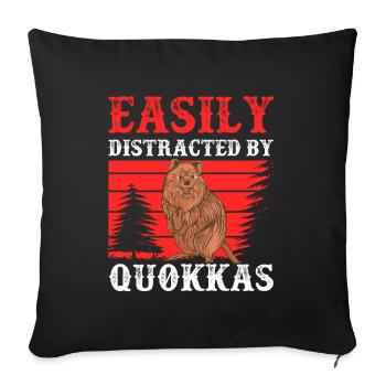 Distracted by Quokka's marsupial Quokka - Sofa pillowcase 17,3'' x 17,3'' (45 x 45 cm) - black - Front