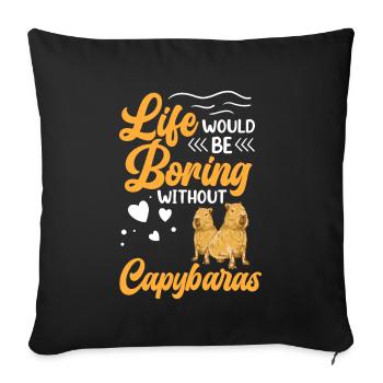 La vie de Capybara est ennuyeuse sans Capybara - Housse de coussin décorative 45 x 45 cm - noir - Devant
