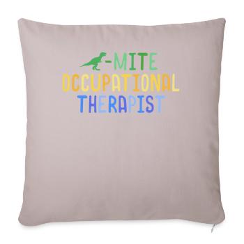 Dinomite Ergotherapeut Dinosaurier OT - Sofakissenbezug 45 x 45 cm - helles Taupe - Vorne