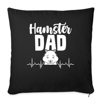 Hamster Papa Pet Mignon Hamster Propriétaire - Housse de coussin décorative 45 x 45 cm - noir - Devant