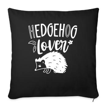 Hérisson Amants Mignon animal de compagnie hérisson Dictons - Housse de coussin décorative 45 x 45 cm - noir - Devant