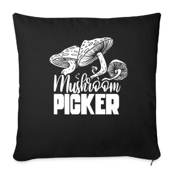 Mushroom pickers Mushroom pickers Mushroom pickers - Sofa pillowcase 17,3'' x 17,3'' (45 x 45 cm) - black - Front