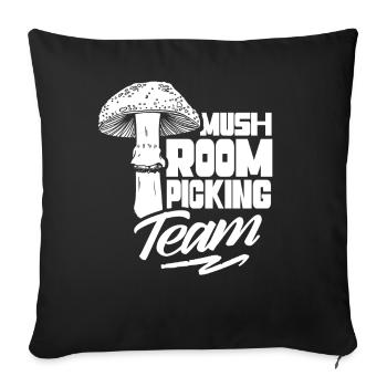 Mushroom pickers Team Mushroom pickers Mushroom picking Mushrooms - Sofa pillowcase 17,3'' x 17,3'' (45 x 45 cm) - black - Front