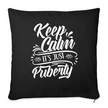 Restez calme Seule la puberté a grandi - Housse de coussin décorative 45 x 45 cm - noir - Devant