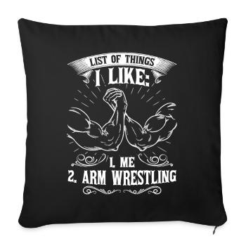 I Like Me And Arm Wrestling - Sofa pillowcase 17,3'' x 17,3'' (45 x 45 cm) - black - Front