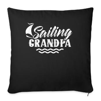 Grand-père à voile Marins Voilier - Housse de coussin décorative 45 x 45 cm - noir - Devant