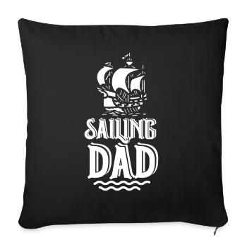 Père voilier Capitaine Marins Voilier - Housse de coussin décorative 45 x 45 cm - noir - Devant
