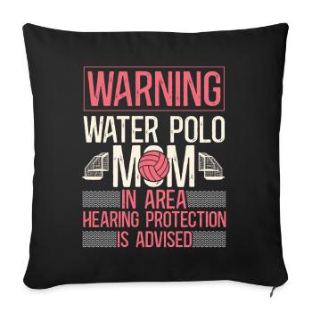 Water Polo Mom Vintage Warning - Sofa pillowcase 17,3'' x 17,3'' (45 x 45 cm) - black - Front