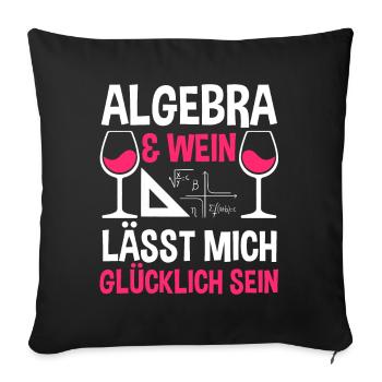 Mathematik Wein Mathe Rechnen Algebra - Sofakissenbezug 45 x 45 cm - Schwarz - Vorne