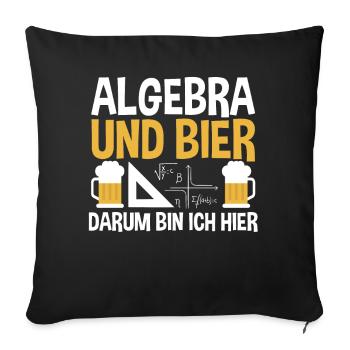 Mathematik Bier Mathe Rechnen Algebra - Sofakissenbezug 45 x 45 cm - Schwarz - Vorne