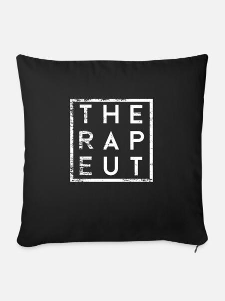 Therapeut Minimalismus - Sofakissenbezug 45 x 45 cm - Schwarz