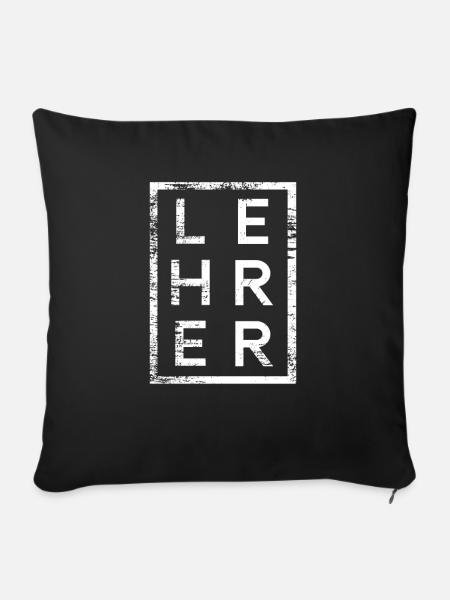 Lehrer Minimalismus - Sofakissenbezug 45 x 45 cm - Schwarz