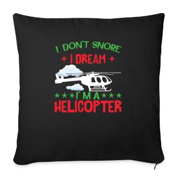 Helicopter Funny Pilot Humor - Sofa pillowcase 17,3'' x 17,3'' (45 x 45 cm) - black - Front
