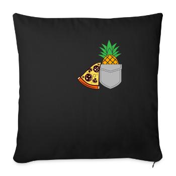 Pizza Ananas - Sofakissenbezug 45 x 45 cm - Schwarz - Vorne