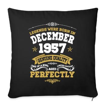 Millésime parfaitement vieilli décembre 1957 - Housse de coussin décorative 45 x 45 cm - noir - Devant