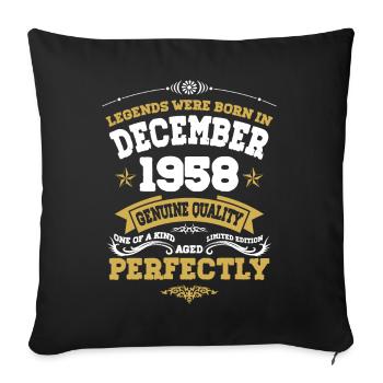 Millésime vieilli parfaitement décembre 1958 - Housse de coussin décorative 45 x 45 cm - noir - Devant
