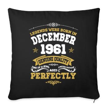 Millésime parfaitement vieilli décembre 1961 - Housse de coussin décorative 45 x 45 cm - noir - Devant