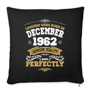 Millésime Vieilli parfaitement Décembre 1962 - Housse de coussin décorative 45 x 45 cm - noir - Devant