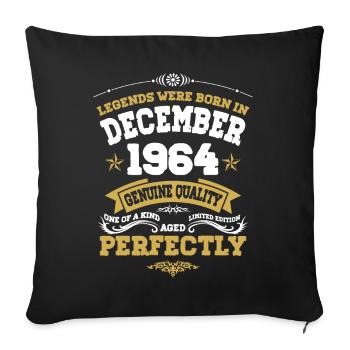 Millésime vieilli parfaitement décembre 1964 - Housse de coussin décorative 45 x 45 cm - noir - Devant