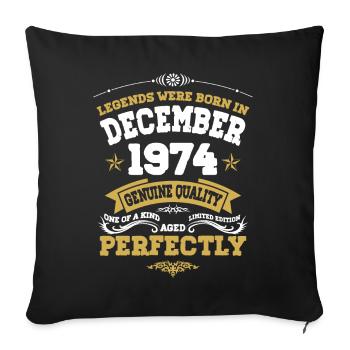Millésime Vieilli parfaitement Décembre 1974 - Housse de coussin décorative 45 x 45 cm - noir - Devant