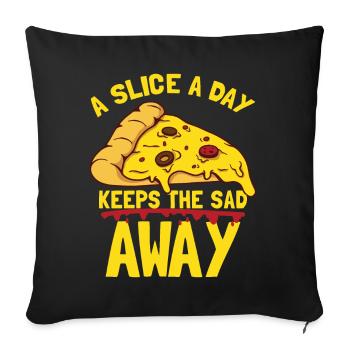 Funny Pizza Quote - Sofa pillowcase 17,3'' x 17,3'' (45 x 45 cm) - black - Front