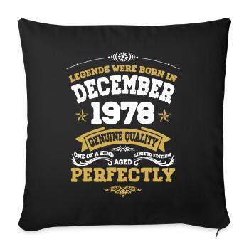 Millésime vieilli parfaitement décembre 1978 - Housse de coussin décorative 45 x 45 cm - noir - Devant