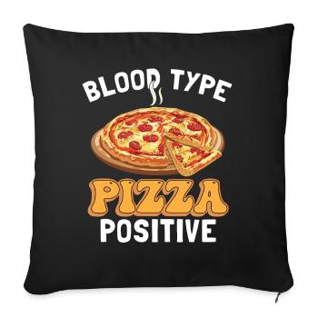 Blutgruppe Pizza Positiv - Sofakissenbezug 45 x 45 cm - Schwarz - Vorne