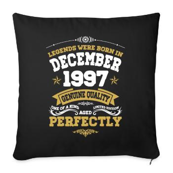 Millésime Vieilli parfaitement Décembre 1997 - Housse de coussin décorative 45 x 45 cm - noir - Devant