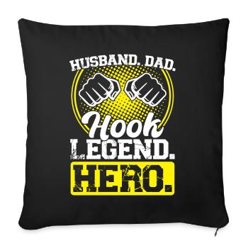 Husband, Dad And Hook Legend - Arm Wrestling - Sofakissenbezug 45 x 45 cm - Schwarz - Vorne