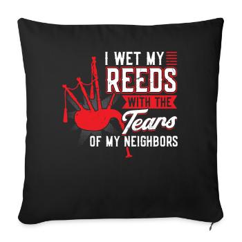 J’ai mouillé mes roseaux avec les larmes de mes voisins - Housse de coussin décorative 45 x 45 cm - noir - Devant