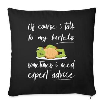 Funny Turtle Design Pet - Sofa pillowcase 17,3'' x 17,3'' (45 x 45 cm) - black - Front