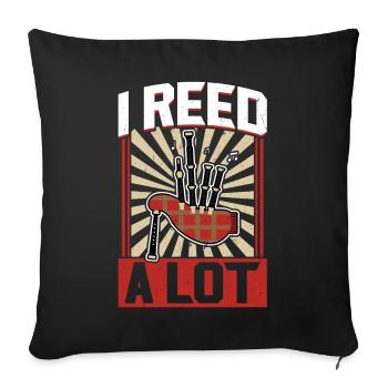 I Reed A Lot - Bagpiper - Sofa pillowcase 17,3'' x 17,3'' (45 x 45 cm) - black - Front