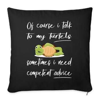 Funny Turtle Design Pet - Sofa pillowcase 17,3'' x 17,3'' (45 x 45 cm) - black - Front