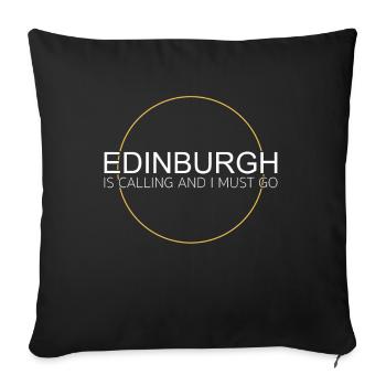 Edinburgh Spruch - Sofakissenbezug 45 x 45 cm - Schwarz - Vorne