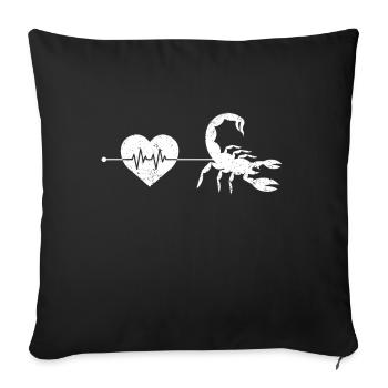 Rythme cardiaque du cancer - Housse de coussin décorative 45 x 45 cm - noir - Devant