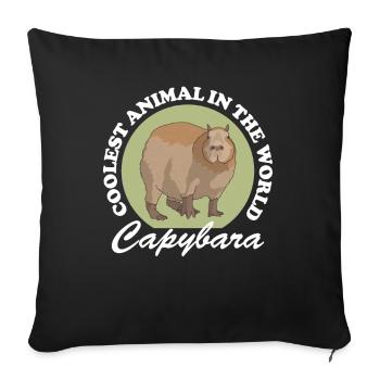 Capybara capybaras Capybaras gift - Sofa pillowcase 17,3'' x 17,3'' (45 x 45 cm) - black - Front